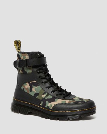 Dr Martens Combs Tech Camo Lifestyle Topanky Damske Čierne Hnedožltý | 6843-HDVFP